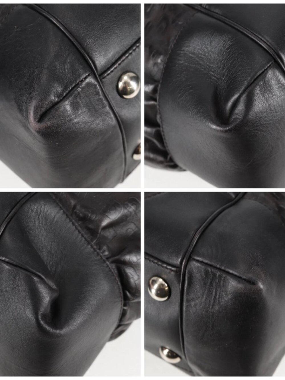 GUCCI Shoulder Bag Leather Black Silver - Picture 14 of 16